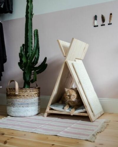 Masif Ahşap Kedi Evi - HGT250